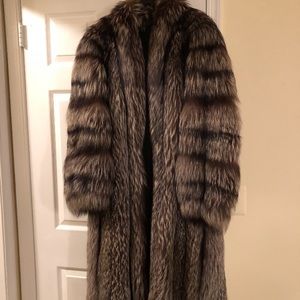 Silver fox fur coat